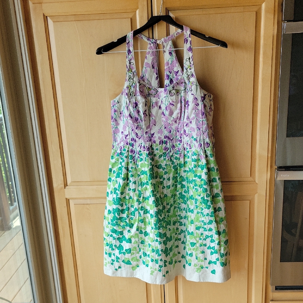Maeve Cotton Dress in Purple and Green